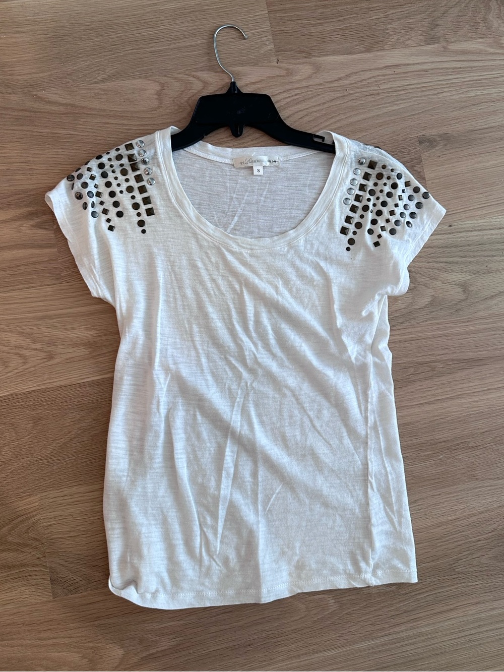 Stud-Accent White Women’s Tee